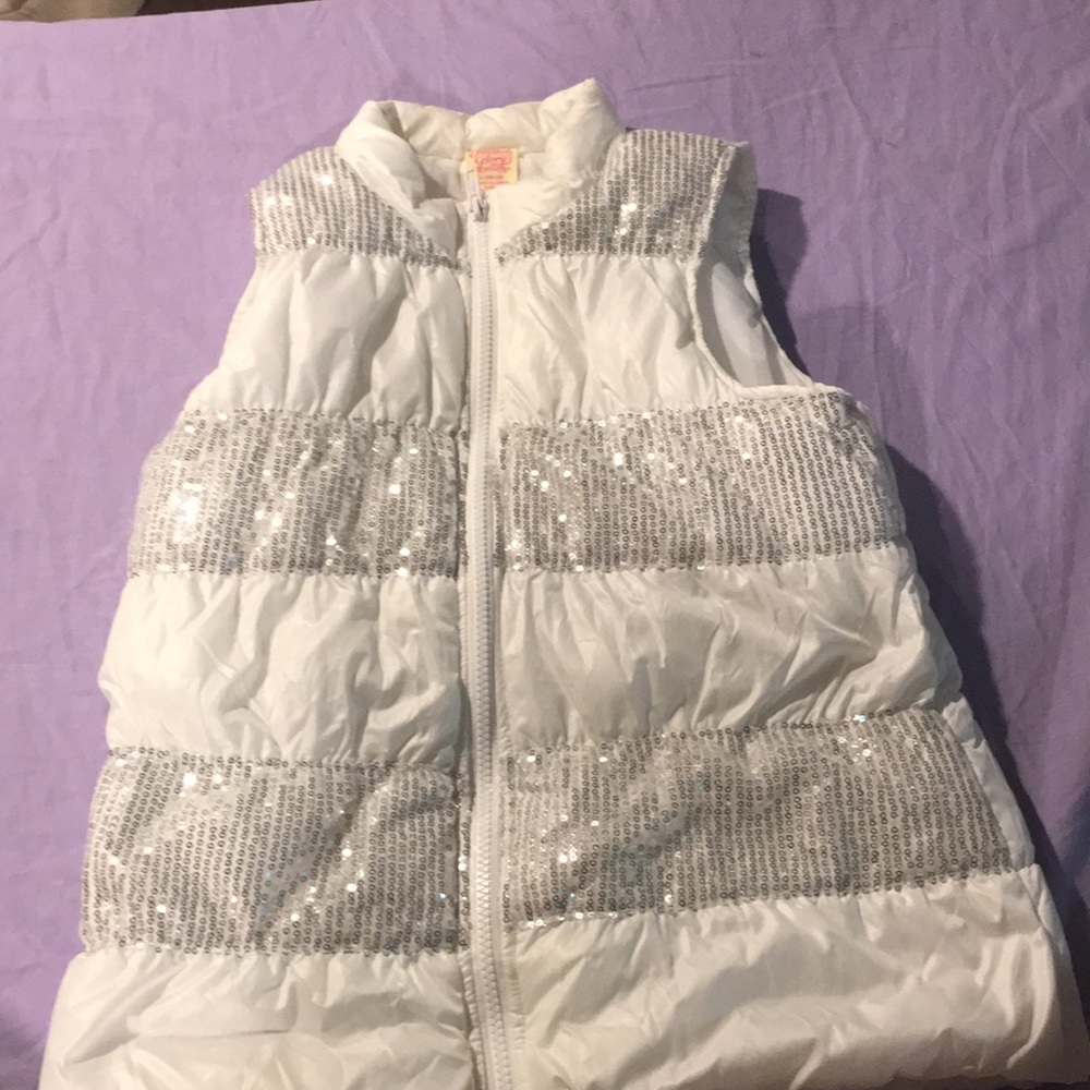 White and silver vest